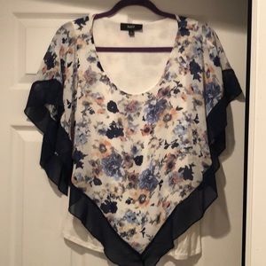 Floral poncho top